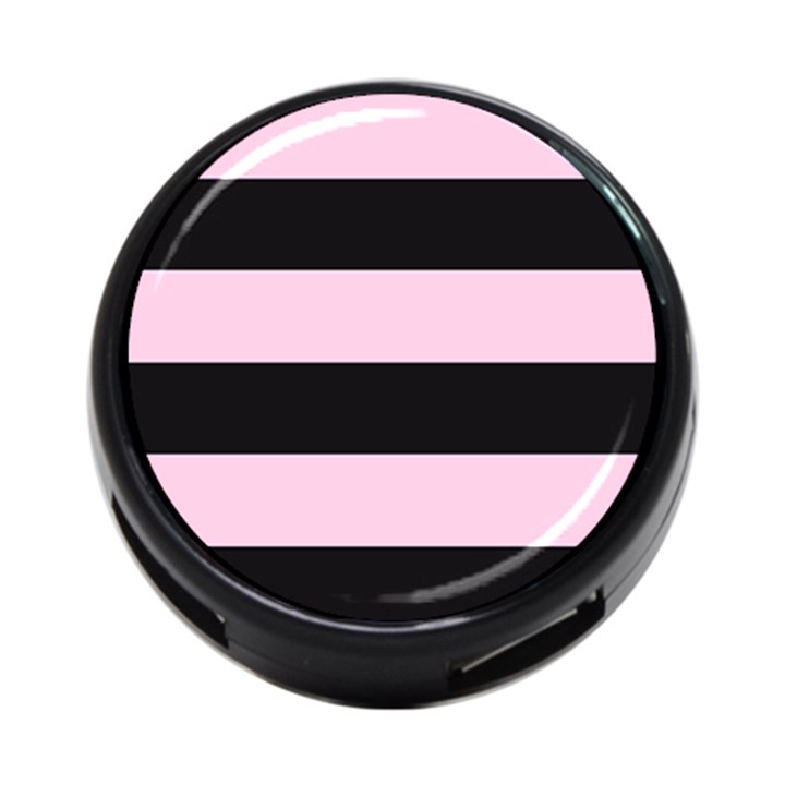 Black and Light Pastel Pink Large Stripes Goth Mime french style 4-Port USB Hub (One Side)