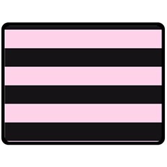 Black And Light Pastel Pink Large Stripes Goth Mime French Style Fleece Blanket (large)  by genx