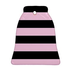 Black and Light Pastel Pink Large Stripes Goth Mime french style Bell Ornament (Two Sides)