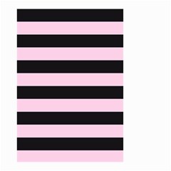 Black And Light Pastel Pink Large Stripes Goth Mime French Style Small Garden Flag (two Sides) by genx