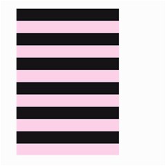 Black And Light Pastel Pink Large Stripes Goth Mime French Style Large Garden Flag (two Sides) by genx