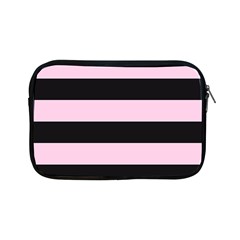 Black And Light Pastel Pink Large Stripes Goth Mime French Style Apple Ipad Mini Zipper Cases by genx