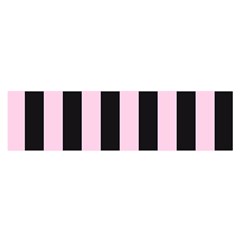 Black And Light Pastel Pink Large Stripes Goth Mime French Style Satin Scarf (oblong) by genx