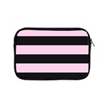 Black and Light Pastel Pink Large Stripes Goth Mime french style Apple MacBook Pro 15  Zipper Case Front