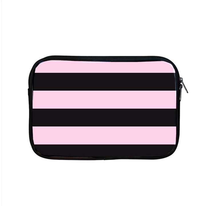 Black and Light Pastel Pink Large Stripes Goth Mime french style Apple MacBook Pro 15  Zipper Case