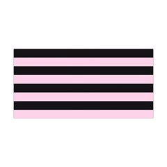 Black And Light Pastel Pink Large Stripes Goth Mime French Style Yoga Headband by genx