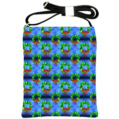 Christmas Wreath Shoulder Sling Bag by bloomingvinedesign