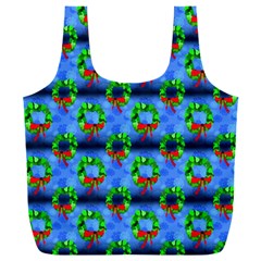 Christmas Wreath Full Print Recycle Bag (xxl) by bloomingvinedesign