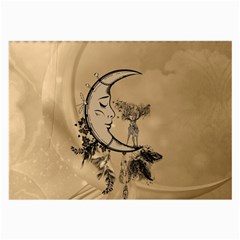 Deer On A Mooon Large Glasses Cloth by FantasyWorld7