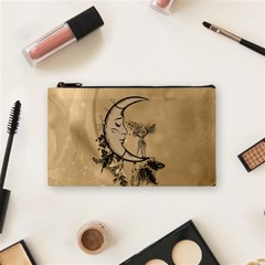 Deer On A Mooon Cosmetic Bag (small) by FantasyWorld7