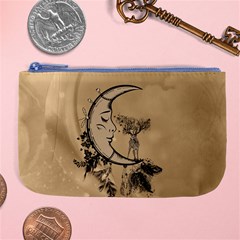 Deer On A Mooon Large Coin Purse by FantasyWorld7