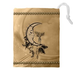 Deer On A Mooon Drawstring Pouch (5xl)