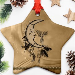 Deer On A Mooon Ornament (star) by FantasyWorld7