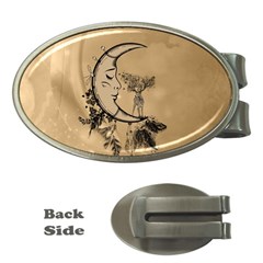 Deer On A Mooon Money Clips (oval)  by FantasyWorld7