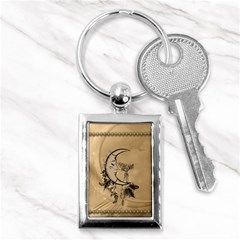 Deer On A Mooon Key Chain (rectangle) by FantasyWorld7