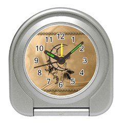 Deer On A Mooon Travel Alarm Clock by FantasyWorld7