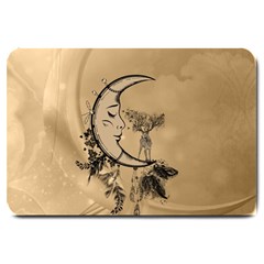 Deer On A Mooon Large Doormat  by FantasyWorld7