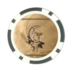 Deer On A Mooon Poker Chip Card Guard (10 Pack) by FantasyWorld7