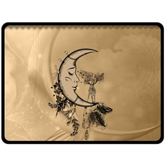 Deer On A Mooon Fleece Blanket (large)  by FantasyWorld7