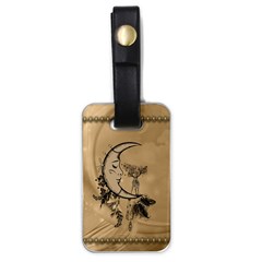 Deer On A Mooon Luggage Tag (one Side) by FantasyWorld7