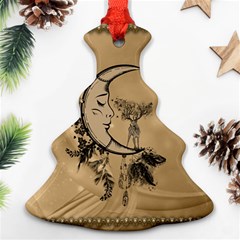 Deer On A Mooon Ornament (christmas Tree)  by FantasyWorld7