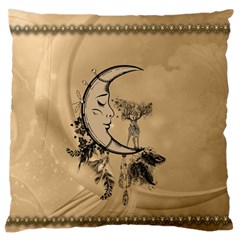 Deer On A Mooon Large Cushion Case (one Side) by FantasyWorld7