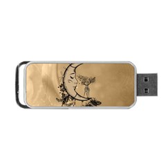 Deer On A Mooon Portable Usb Flash (one Side) by FantasyWorld7