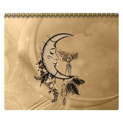 Deer On A Mooon Double Sided Flano Blanket (small)  by FantasyWorld7