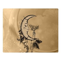 Deer On A Mooon Double Sided Flano Blanket (large)  by FantasyWorld7