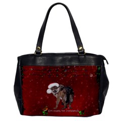 I m Ready For Christmas, Funny Wolf Oversize Office Handbag by FantasyWorld7