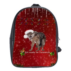 I m Ready For Christmas, Funny Wolf School Bag (xl) by FantasyWorld7