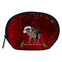 I m Ready For Christmas, Funny Wolf Accessory Pouch (medium) by FantasyWorld7