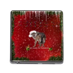 I m Ready For Christmas, Funny Wolf Memory Card Reader (square 5 Slot) by FantasyWorld7