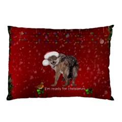 I m Ready For Christmas, Funny Wolf Pillow Case (two Sides) by FantasyWorld7