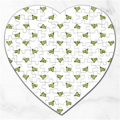 Werewolf Creepy Drawing Motif Pattern Illustration 2 Jigsaw Puzzle (heart) by dflcprintsclothing