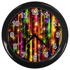 Illustrations Star Bands Wallpaper Wall Clock (black) by HermanTelo