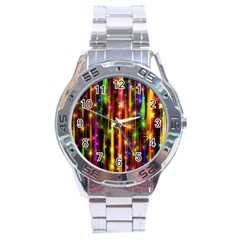 Illustrations Star Bands Wallpaper Stainless Steel Analogue Watch by HermanTelo