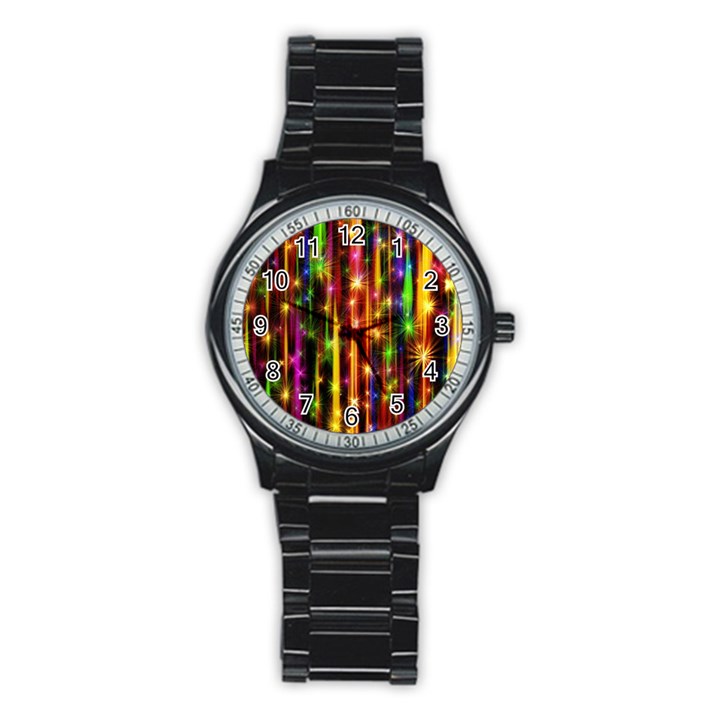 Illustrations Star Bands Wallpaper Stainless Steel Round Watch