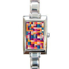 Abstract Geometry Blocks Rectangle Italian Charm Watch by Bajindul