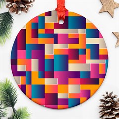 Abstract Geometry Blocks Ornament (round) by Bajindul