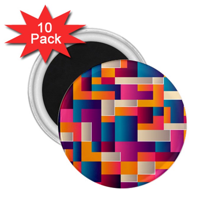 Abstract Geometry Blocks 2.25  Magnets (10 pack) 