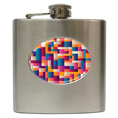 Abstract Geometry Blocks Hip Flask (6 Oz) by Bajindul