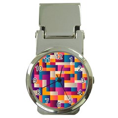 Abstract Geometry Blocks Money Clip Watches by Bajindul