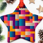 Abstract Geometry Blocks Star Ornament (Two Sides) Back