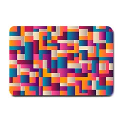 Abstract Geometry Blocks Small Doormat  by Bajindul