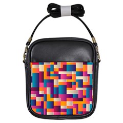 Abstract Geometry Blocks Girls Sling Bag by Bajindul