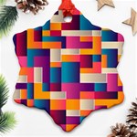 Abstract Geometry Blocks Snowflake Ornament (Two Sides) Back