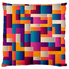 Abstract Geometry Blocks Large Cushion Case (one Side)