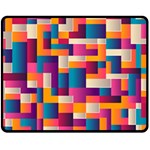 Abstract Geometry Blocks Double Sided Fleece Blanket (Medium)  58.8 x47.4  Blanket Front