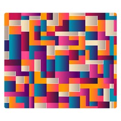 Abstract Geometry Blocks Double Sided Flano Blanket (small)  by Bajindul